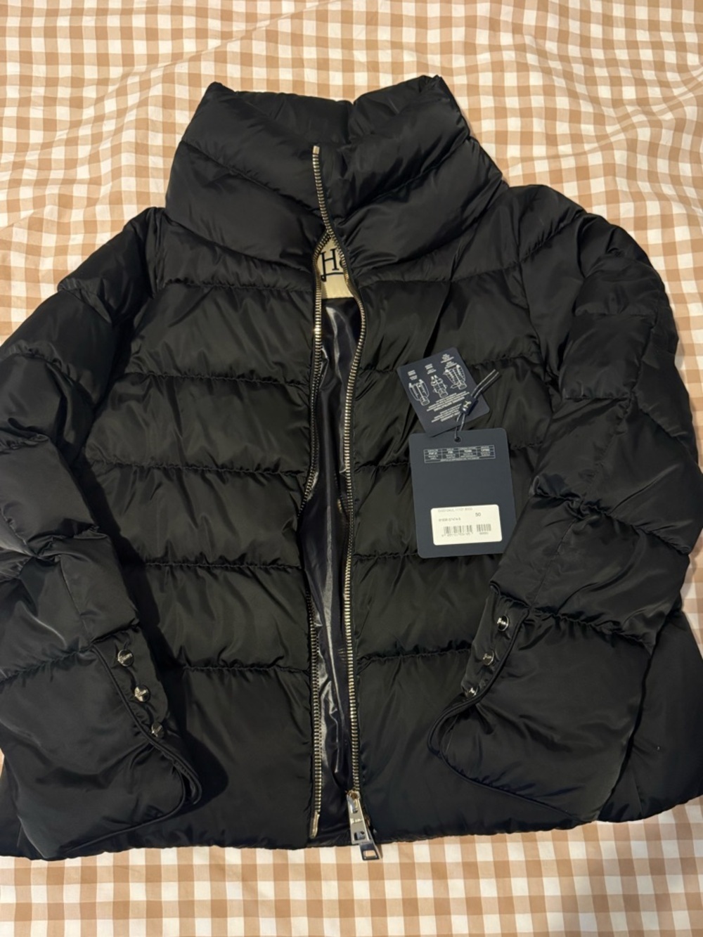 Women’s Herno funnel neck coat size 50 black - Picture 5 of 5